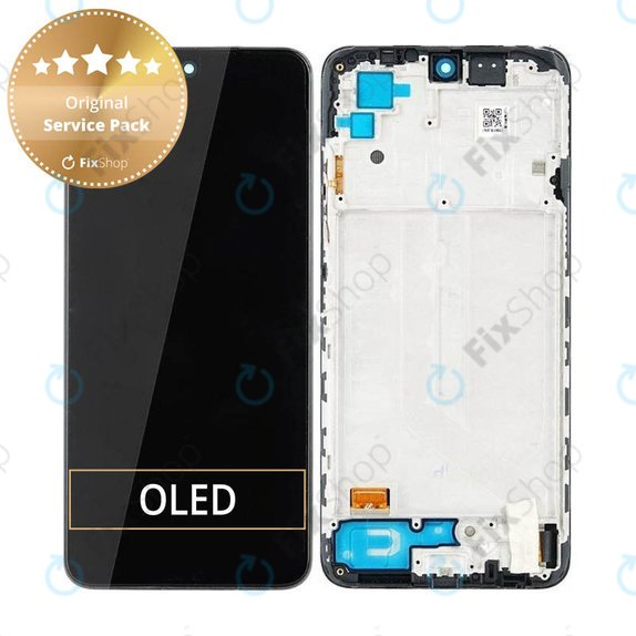 Schermo per Xiaomi Redmi Note 10, Onyx Gray, Vetro touch con cornice, 5600020K7A00, Genuine Service Pack
