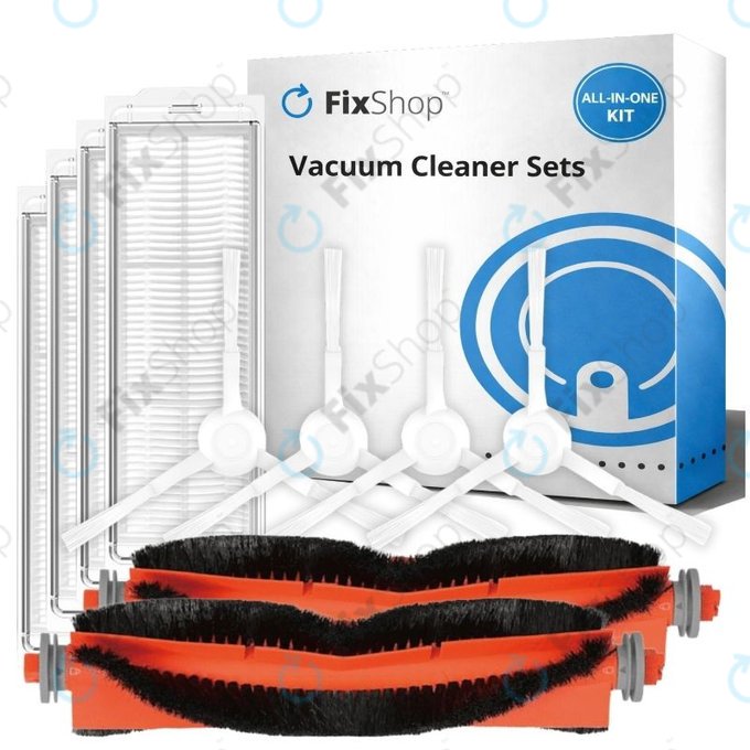 Set di ricambio per Xiaomi Robot Vacuum S10, S10 EU, S12 (2x Spazzole principali, 4x Filtri, 4x Spazzole laterali)