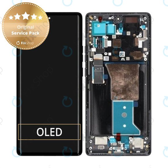 Schermo per Motorola Edge 40 Pro, Interstellar Black, Vetro touch con cornice, 5D68C21986, Genuine Service Pack