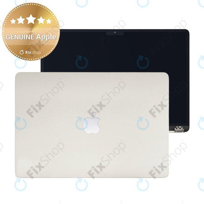 Schermo LCD per MacBook Air 15", A3114 (2024), con vetro frontale e copertura, Starlight, 661-40261, Genuine Apple