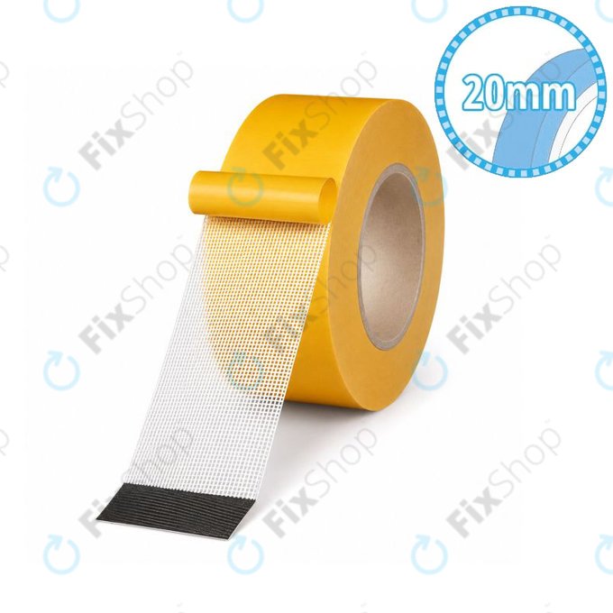 Nastro biadesivo retinato, 20mm x 20m, trasparente