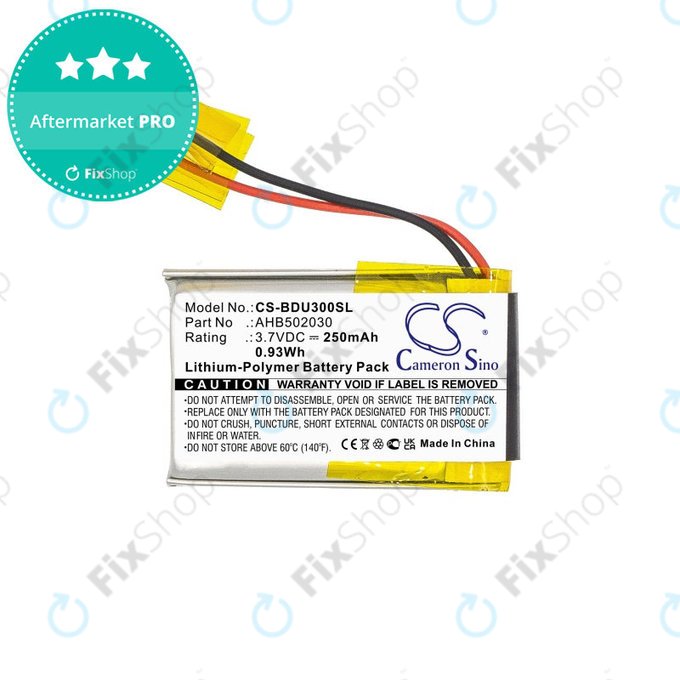 Batteria per Bosch Bdu3xx, Bosch Intuvia Display, 502030, Li-Pol, 3.7V, 250mAh, HQ