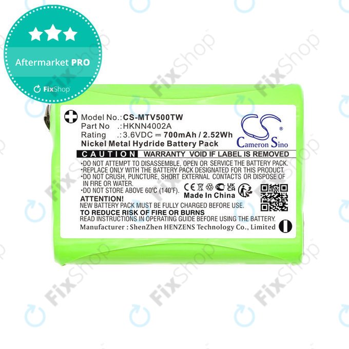 Batteria per Motorola Talkabout T280, T200, T82, T82 Extreme, HKNN4002A, Ni-MH, 700mAh, 3.6V, HQ
