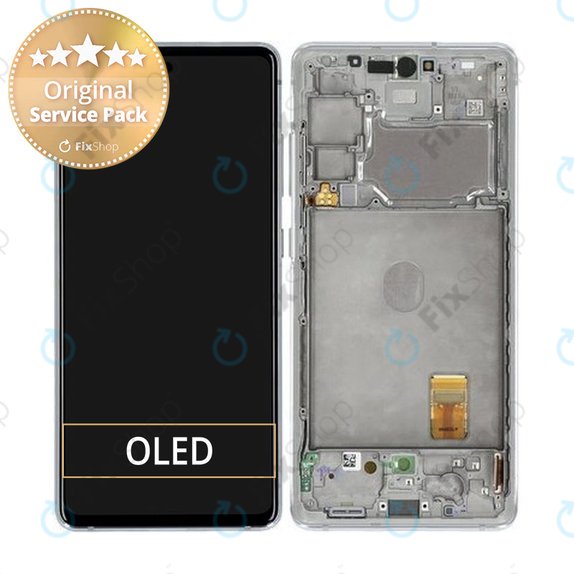 Schermo per Samsung S20 FE 5G G781B, Cloud White, Vetro touch con cornice, GH82-24214B, GH82-24215B, GH82-24215B, GH82-31320B, Genuine Service Pack