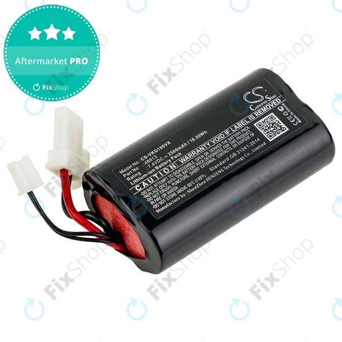 Batteria per Vorwerk Kobold VG100, 48813, Li-Ion, 2500mAh, 7.4V, HQ
