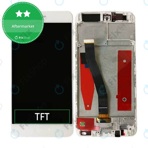 Schermo per Huawei P10, White, Vetro touch con cornice
