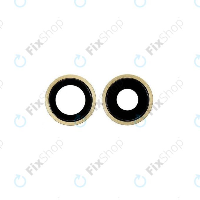 Set lente fotocamera posteriore con frame 2 pz per iPhone 11, Yellow