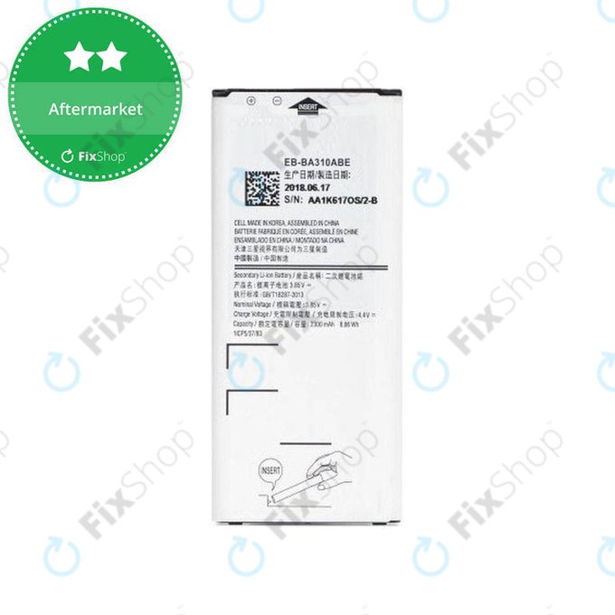Batteria per Samsung A3 A310F (2016), BA310ABE, 2300mAh