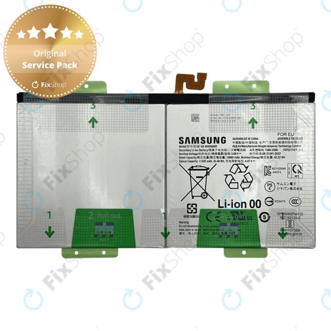 Batteria per Samsung Galaxy Tab S10 Ultra X920, X926B, EB-BX926ABE, GH82-35940A, 11200mAh, Genuine Service Pack