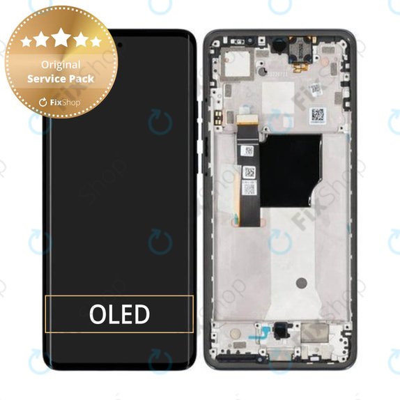 Schermo per Motorola Edge 40 Neo XT2307, Black Beauty, Vetro touch con cornice, 5D68C23158, Genuine Service Pack