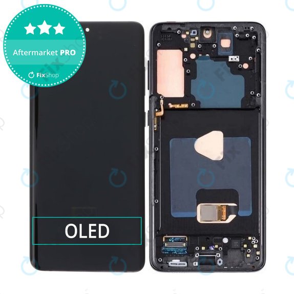 Schermo OLED per Samsung S21 Plus G996B, Phantom Black, Vetro touch con cornice