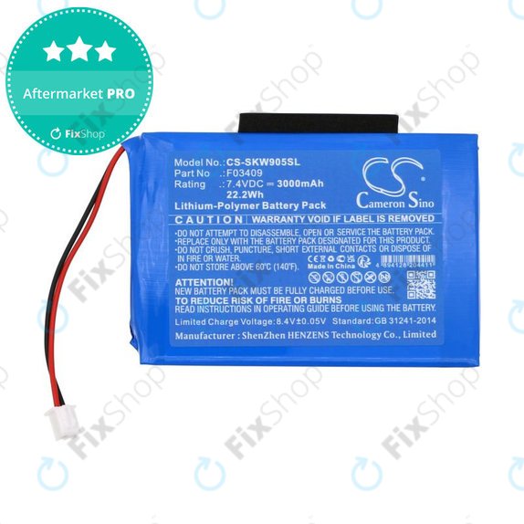 Batteria per Satlink WS-6902, WS-6905, F03409, Li-Pol, 3000mAh, 7.4V, HQ