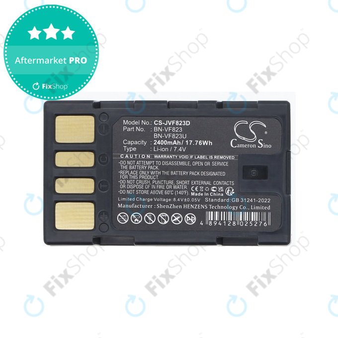 Batteria per JVC EX-Z2000, GR-D720, D740, D750, D770, BN-VF823, Li-Ion, 2400mAh, 7.4V, HQ