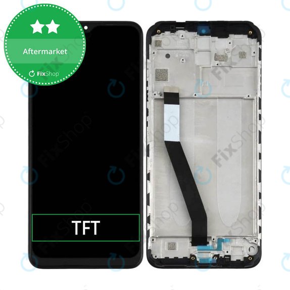 Schermo per Xiaomi Redmi 9, Black, Vetro touch con cornice