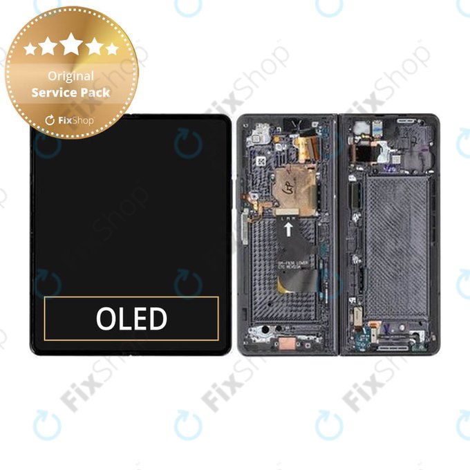 Schermo per Samsung Z Fold 4 F936B, Phantom Black, Vetro touch con cornice, GH82-29461A, GH82-29462A, Genuine Service Pack