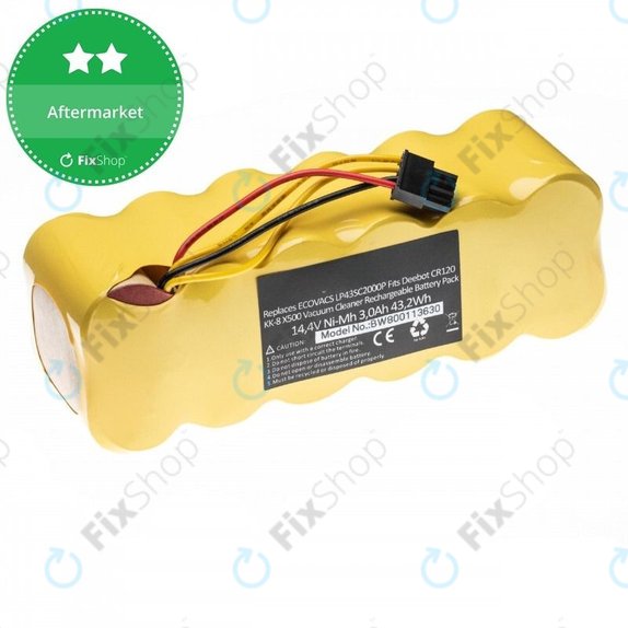 Batteria per Ecovacs Deebot CR120, KK-8, X500, LP43SC2000P, Ni-MH, 3000mAh, 14.4V