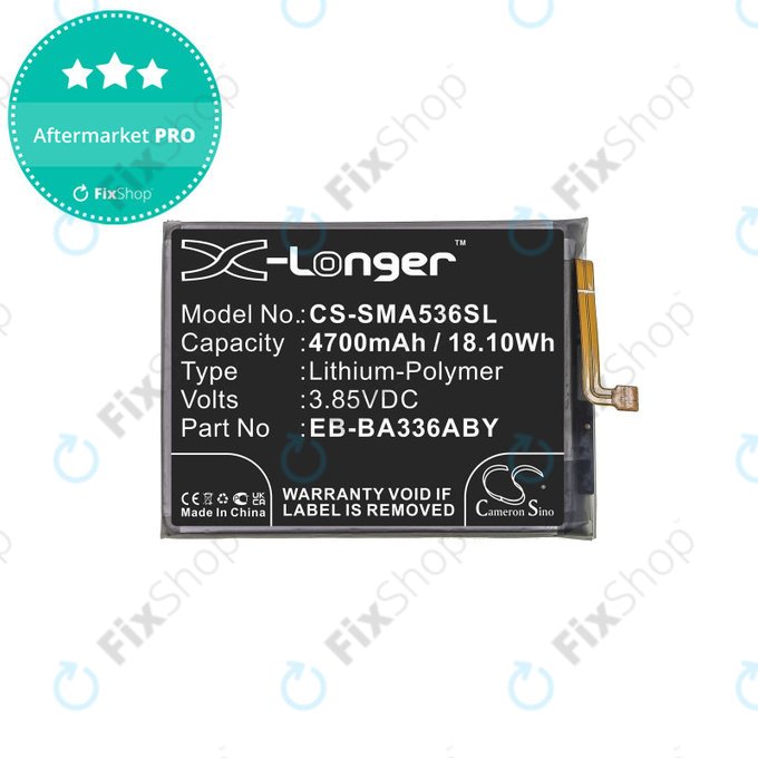 Batteria per Samsung A33 A336B, A53 A536B, 4700mAh, Li-Pol, 3.85 V, EB-BA336ABY, HQ