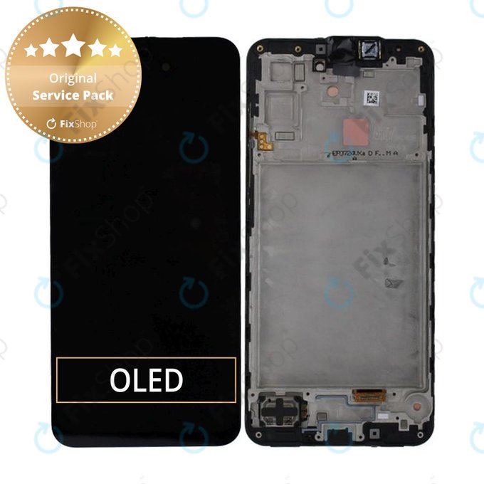 Schermo per Samsung A17 A176B, Black, Vetro touch con cornice, GH82-38045A, Genuine Service Pack