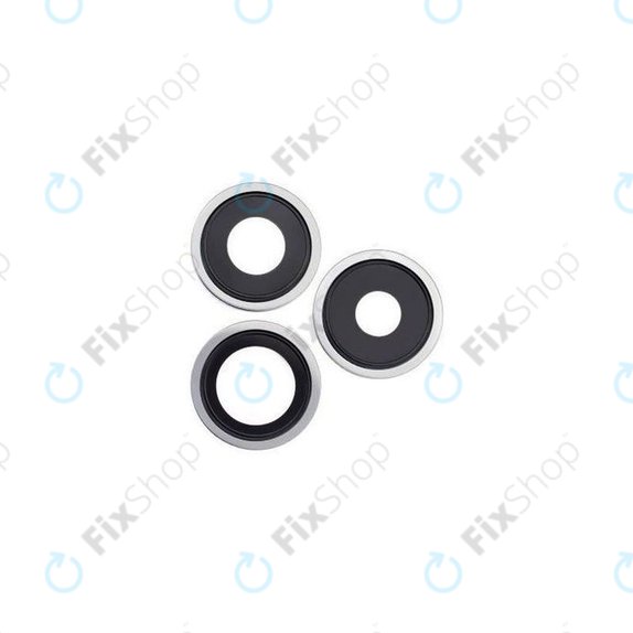 Lente fotocamera posteriore con frame 3 pz per iPhone 14 Pro, 14 Pro Max, Silver