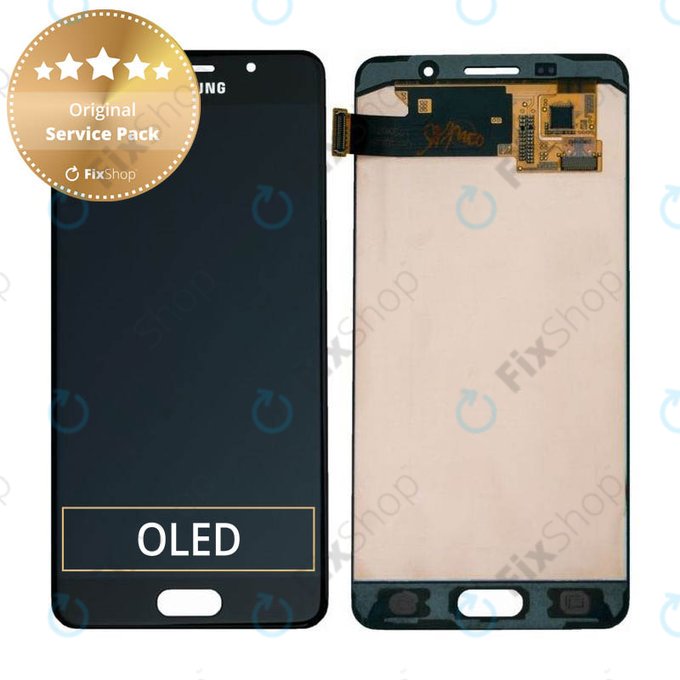 Schermo per Samsung A5 A510F (2016), Black, Vetro touch senza cornice, GH97-18250B, Genuine Service Pack