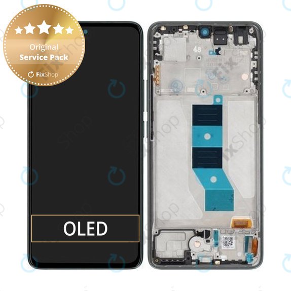 Schermo per Xiaomi Poco M7 Pro 5G, Green, Vetro touch con cornice, 5600060O17P00, Genuine Service Pack