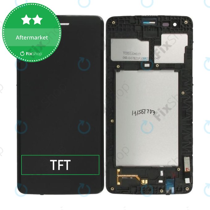 Schermo per LG K8 M200N (2017), Black, Vetro touch con cornice