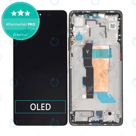 Schermo OLED per Xiaomi Poco F5 23049PCD8G, 23049PCD8I, Black, Vetro touch con cornice