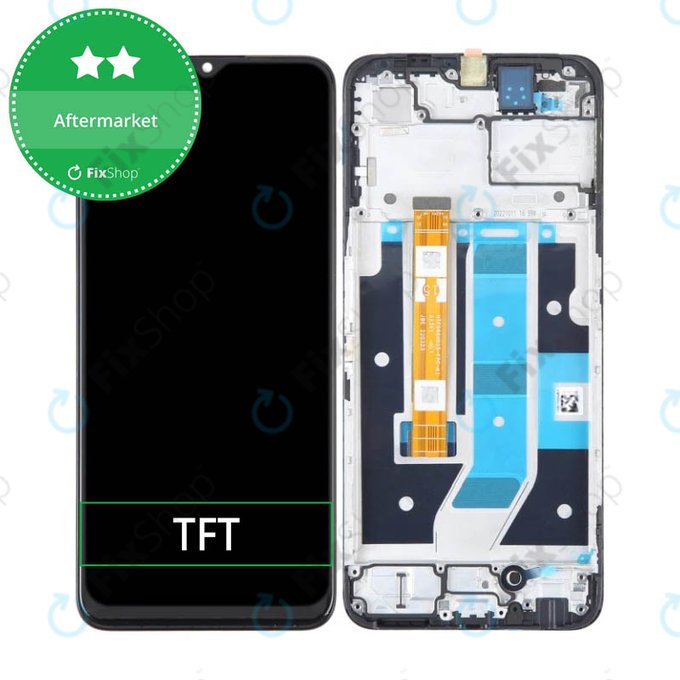Schermo per Oppo A78, Black, Vetro touch con cornice