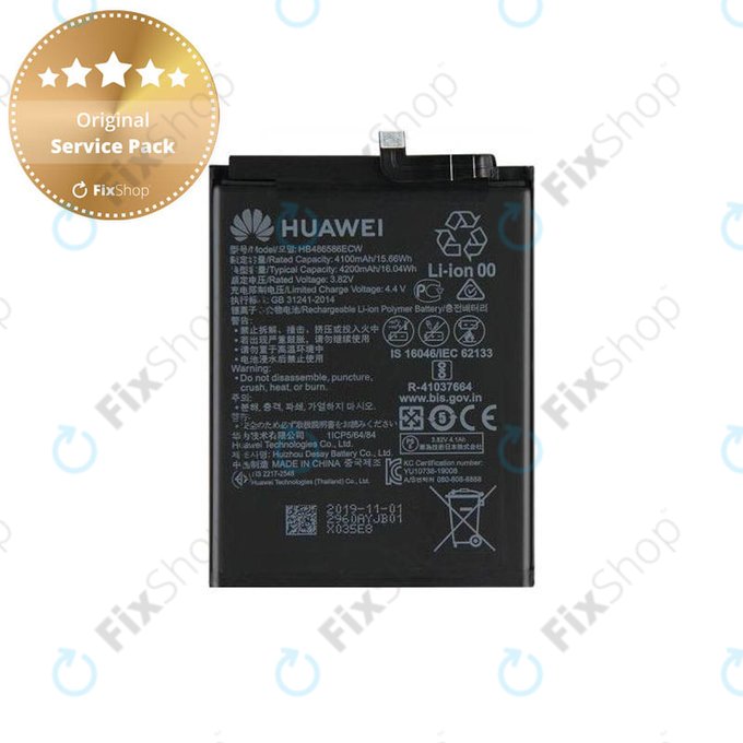 Batteria per Huawei P40 Lite, HB486586ECW, 24023099, 4100mAh, Genuine Service Pack