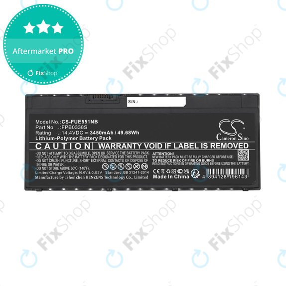 Batteria per Fujitsu Lifebook E4411, E448, E458, FPB0338S, Li-Pol, 3450mAh, 14.4V, HQ