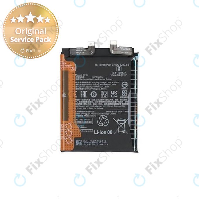 Batteria per Xiaomi 12 Pro 2201122C 2201122G, BP45, 460200009A1G, 4600mAh, Genuine Service Pack