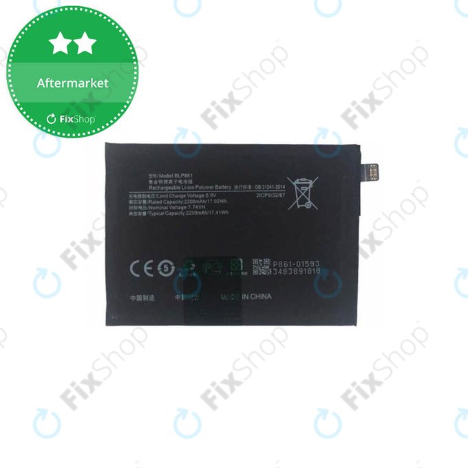 Batteria per OnePlus Nord 2 5G, BLP861, 4500mAh