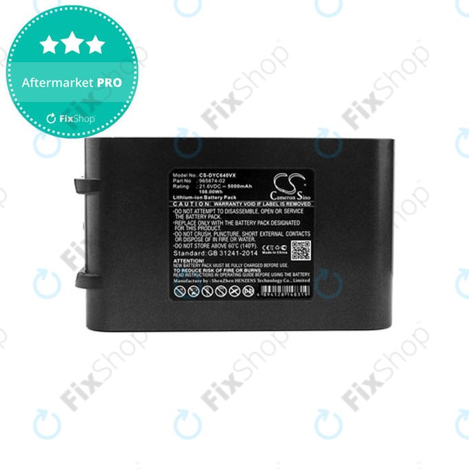 Batteria per Dyson DC-seriess, V6, 965874-02, Li-Ion, 5000mAh, 21.6V, HQ