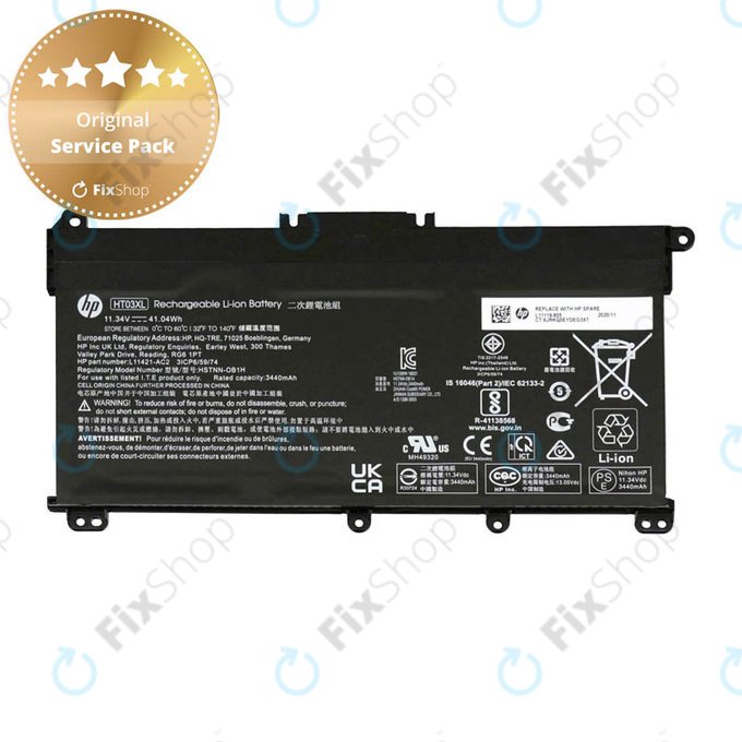 Batteria per HP 15-da0032nc, 77052359, Li-Ion, 3440mAh, 11.4V, Genuine Service Pack