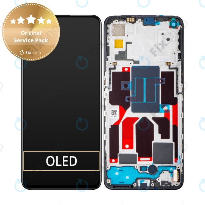 Schermo per Realme GT Master 5G, Black, Vetro touch con cornice, 4908139, Genuine Service Pack