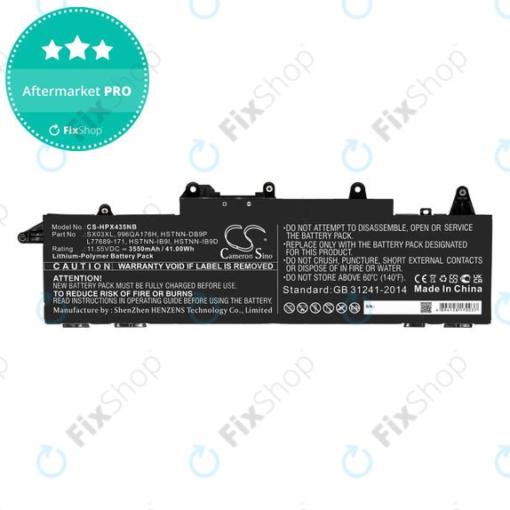 Batteria per HP ProBook x360 435 G7, SX03XL, Li-Pol, 3550mAh, 11.55V, HQ