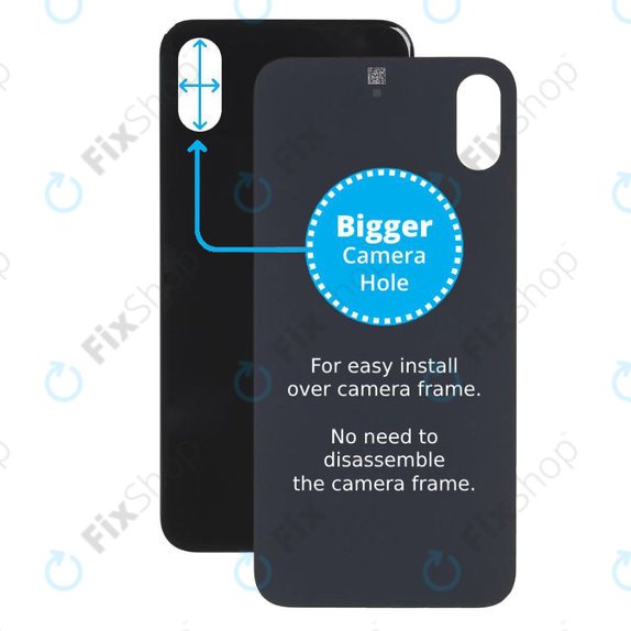 Vetro scocca posteriore con fGold fotocamera più grande per iPhone X, Space Gray