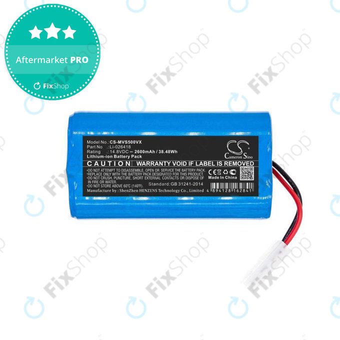 Batteria per Xiaomi Essential (Mijia G1), Flyco FC-seriess, myVacBot SN500, Panasonic MC-seriess, Phicomm X3, Puppy R-seriess, Li-026418, Li-Ion, 2600mAh, 14.8V, HQ