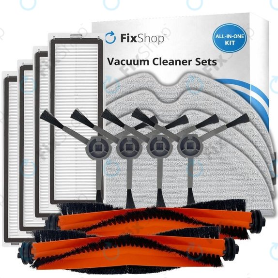 Set di ricambio per Xiaomi Dreame Bot L10 Pro, D9, D9 Pro, D9 Max, Trouver LDS (2x Spazzole principali, 4x Filtri, 4x Spazzole laterali, 4x Panni per mocio)