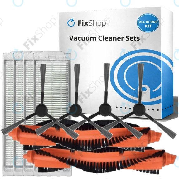 Set di ricambi per Xiaomi Viomi V2, V2 Pro, V3, SE, Mi Robot Vacuum Mop Pro (P), 2S (2x spazzola principale, 4x filtro, 4x spazzola laterale)