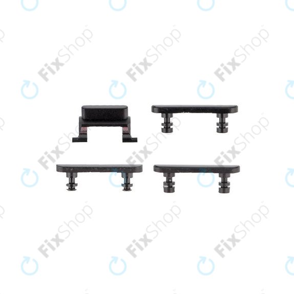 Set pulsanti laterali accensione, volume e silenzioso per iPhone 7, Black