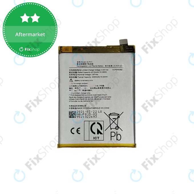 Batteria per OnePlus Nord N10 5G, BLP815, 4300mAh