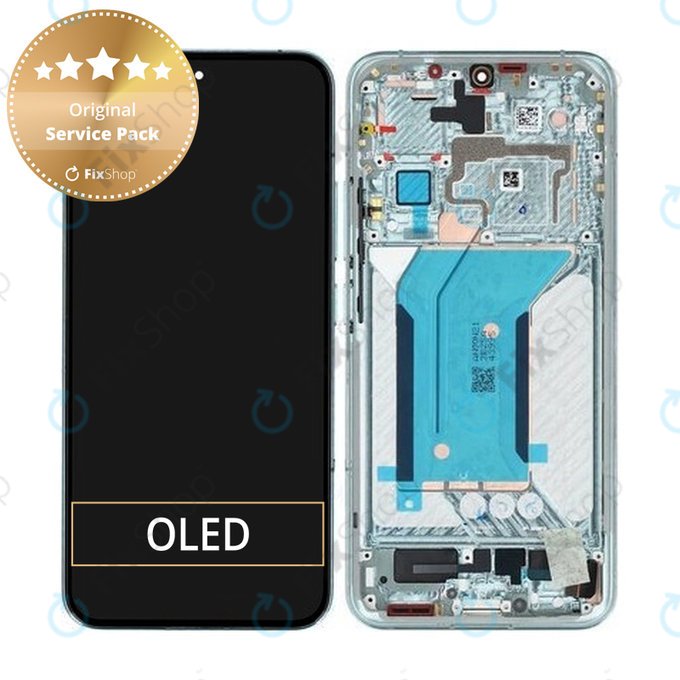 Schermo per Xiaomi 14 23127PN0CC, Jade Green, Vetro touch con cornice, 56000600N300, Genuine Service Pack