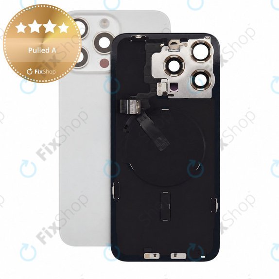 Vetro scocca posteriore per iPhone 15 Pro Max, White Titanium, Pulled A