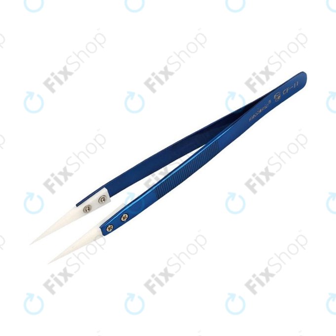 Pinzetta ceramica di precisione resistente al calore con punta dritta appuntita, Mechanic CF-11
