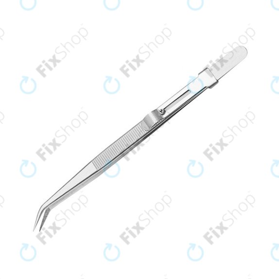 Pinzetta professionale in acciaio inox con punta curva 162 mm