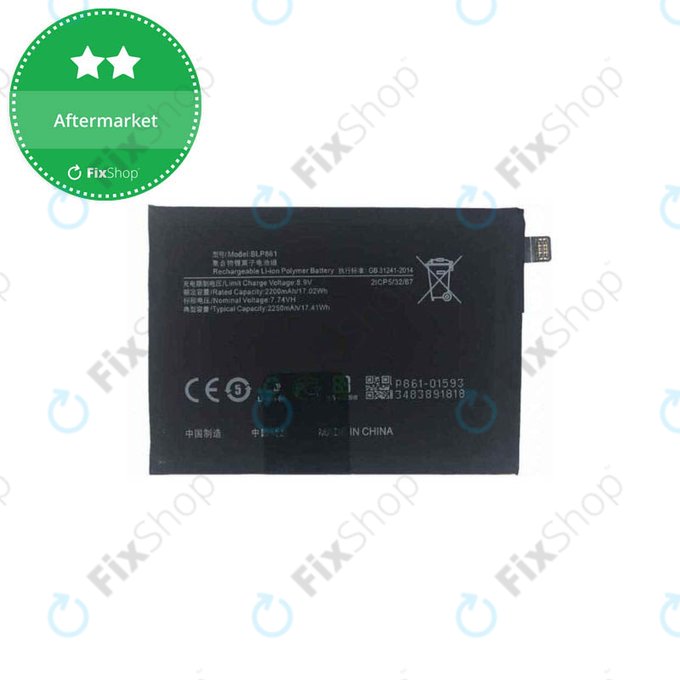 Batteria per OnePlus Nord 2T CPH2399 CPH2401, BLP861, 4500mAh