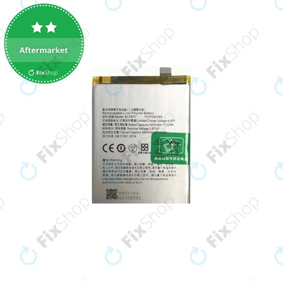 Batteria per Oppo Reno 8 Pro CPH2357, BLP837, 4500mAh