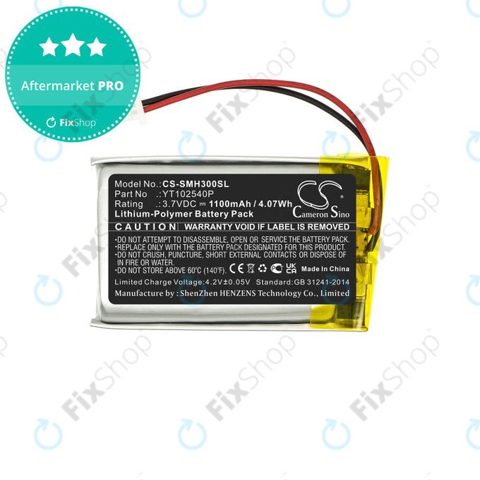 Batteria per Sena 30K, Sena 50S, SP46, YT102540P, Li-Pol, 3.7V, 1100mAh, HQ