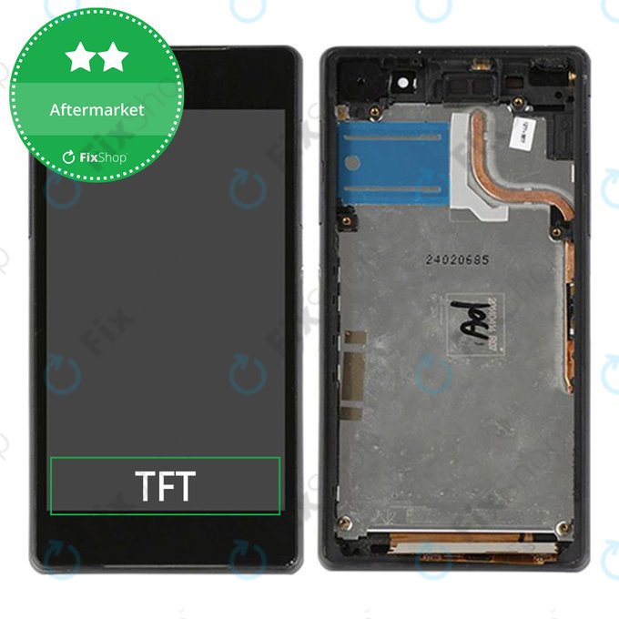 Schermo per Sony Xperia Z2 D6503, Black, Vetro touch con cornice